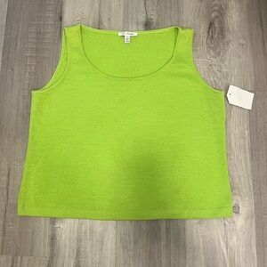 St. John Lime Green Knit Sleeveless Top - XL - NWT